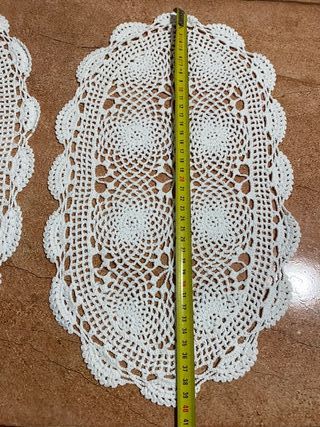 Napperon set de 2 antiguo algodon  blanco