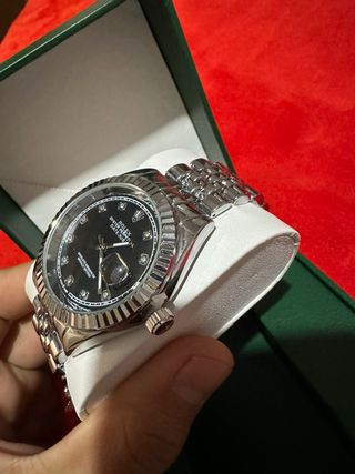 Orologio Rolex Uomo Nero e Argento