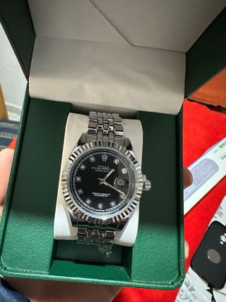 Orologio Rolex Uomo Nero e Argento