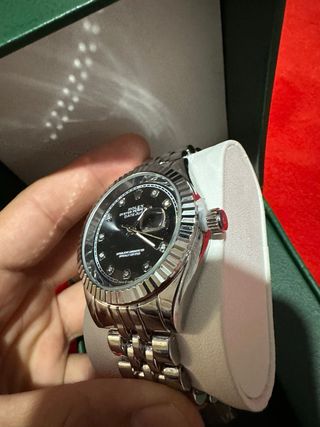 Orologio Rolex Uomo Nero e Argento