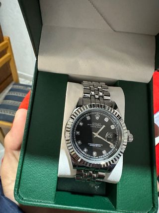 Orologio Rolex Uomo Nero e Argento