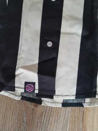 Camisa Mango Rayas Blanco y Negro