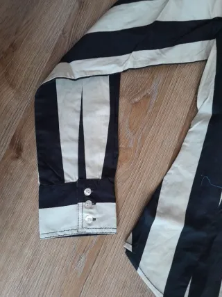 Camisa Mango Rayas Blanco y Negro