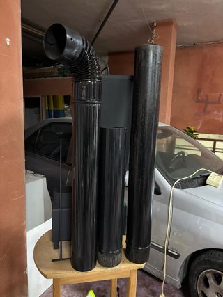 Estufa de policombustible negra