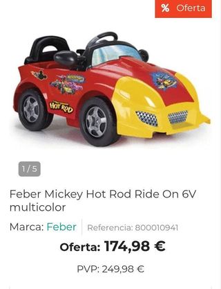 Coche Eléctrico Infantil Feber Mickey Hot Rod 6V