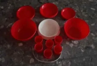 Set de picnic plástico rojo