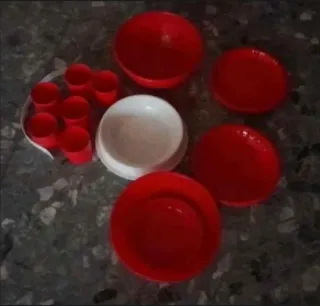 Set de picnic plástico rojo