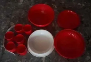 Set de picnic plástico rojo