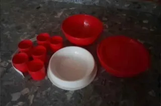 Set de picnic plástico rojo