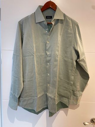 Camisa Mirto manga larga caballero verde