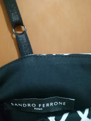 Vestito donna tg 40 nero con pois bianchi