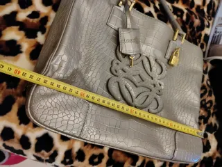 Bolso Loewe Plateado Cocodrilo