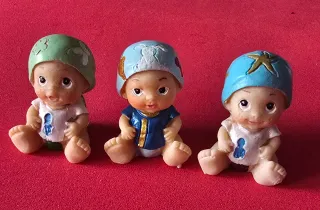 Lote 3 pupazzi senza peli per neonati