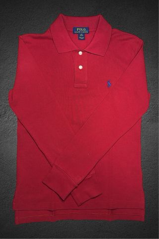 Polo RalphLauren rossa maniche lunghe