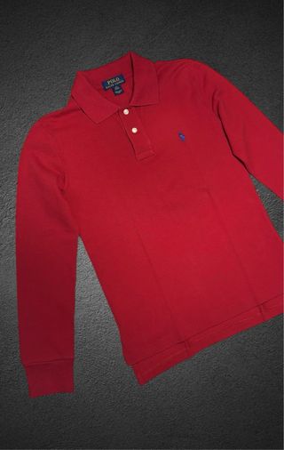 Polo RalphLauren rossa maniche lunghe