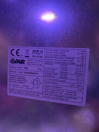 Estufa de pellets 7 kW