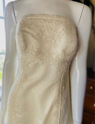 Vestido de Novia Rosa Clará Beige/Blanco de encaje