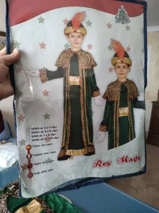 Disfraz Rey Mago Verde y Dorado