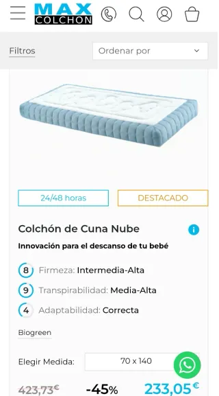 Cama Montessori 70x140 + Colchón y ropa de cama