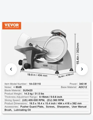 Cortadora de Alimentos VEVOR