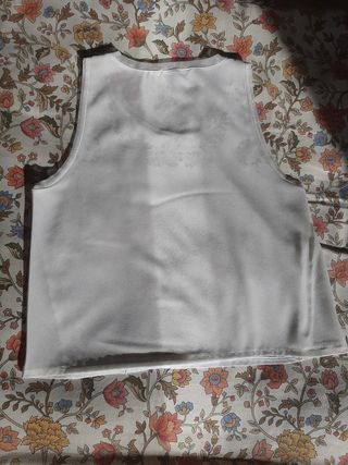 Blusa Zara Talla S Encaje Blanco