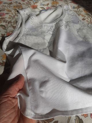 Blusa Zara Talla S Encaje Blanco