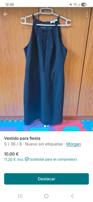 Vestido negro fiesta con encaje