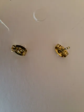 Orecchini pendenti cuore rosso oro