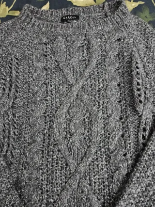 Jersey CAROLL plata con lana Talla 36