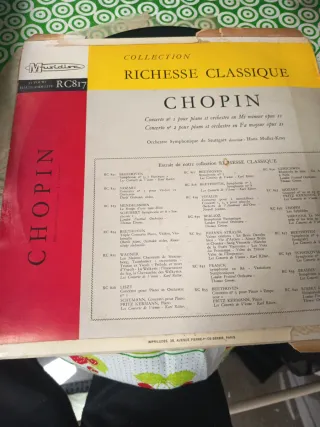 Vinilo Chopin Concierto N2 Piano y Orquesta