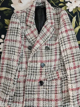Blazer Zara Tweed Multicolor. No talla grande.