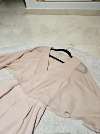 Mono Zara Wide Leg Rosa Talla Única