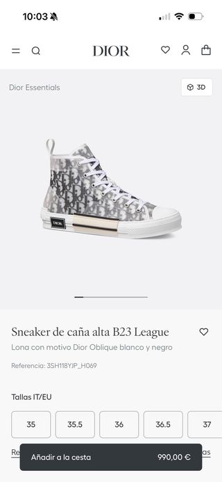 Dior B23 League Sneaker caña alta T.39