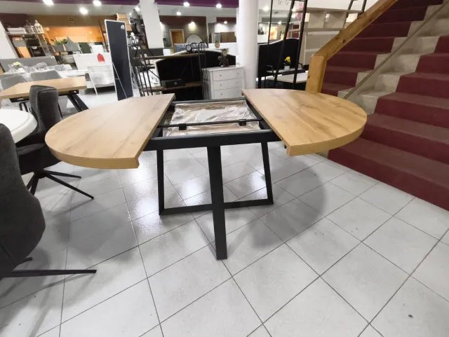 Mesa redonda extensible madera y metal