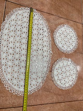 Set 3 Napperons Antiguos Crema