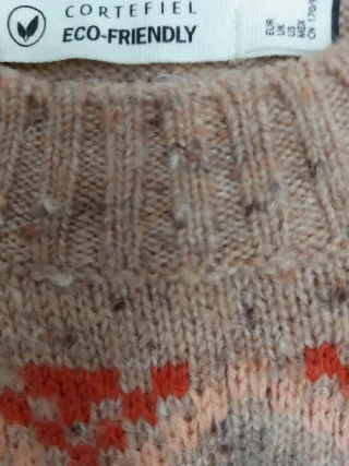 Jersey estampado beige y rojo