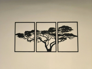 Tríptico Decorativo - Silueta Árbol de la Sabana