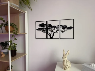 Tríptico Decorativo - Silueta Árbol de la Sabana