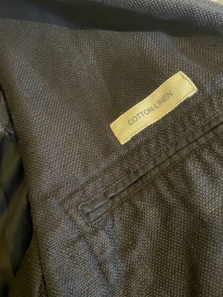 Americana lino de primavera azul marino