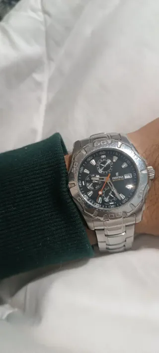 Reloj Festina Multifunción Negro y Plateado