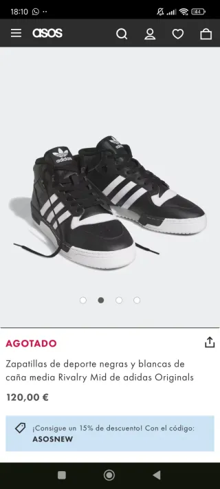 Zapatillas Adidas Altas Negras y Blancas