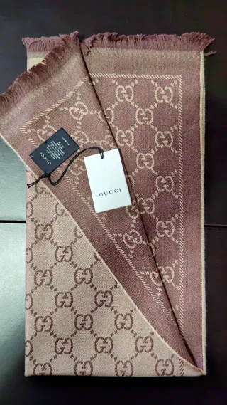 Sciarpa Gucci 100% Lana GG Jacquard