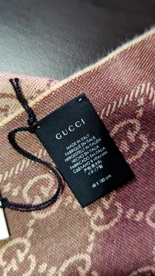 Sciarpa Gucci 100% Lana GG Jacquard