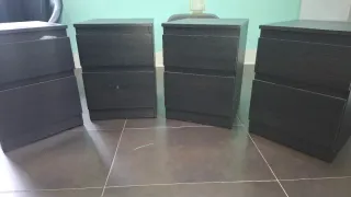 4 Cajones de Noche Madera Negros