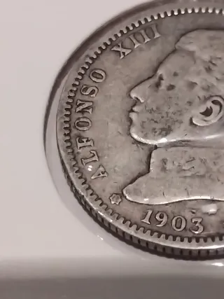 Moneda 1 Peseta 1903 Plata Alfonso XIII