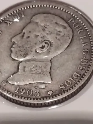 Moneda 1 Peseta 1903 Plata Alfonso XIII