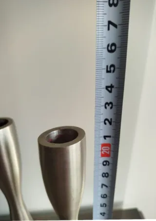 3 candelabros acero estilo escandinavo mid-centur