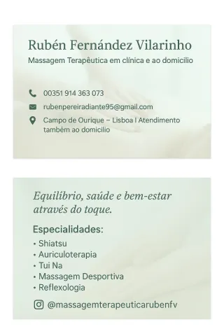 Massagem Terapêutica Lisboa - Rubén Vilarinho