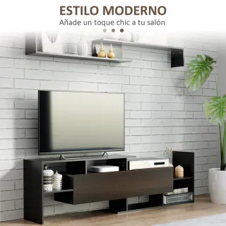 Mueble TV Salón Negro/Marrón