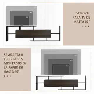 Mueble TV Salón Negro/Marrón